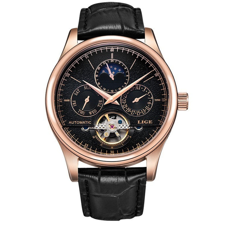 Ludwig Lige Belmont Automatic Rose Gold Obsidian