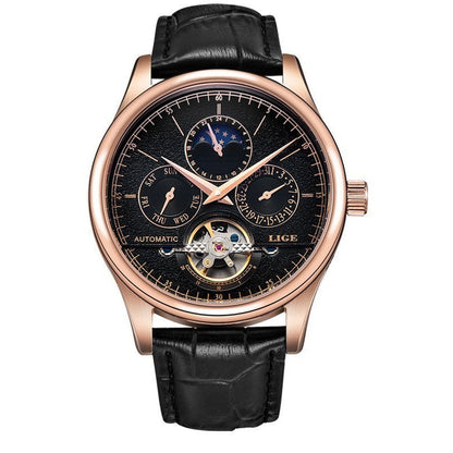 Ludwig Lige Belmont Automatic Rose Gold Obsidian